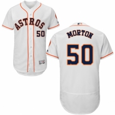 Men's Majestic Houston Astros #50 Charlie Morton White Home Flex Base Authentic Collection MLB Jersey