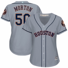 Women's Majestic Houston Astros #50 Charlie Morton Authentic Grey Road Cool Base MLB Jersey