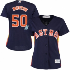 Women's Majestic Houston Astros #50 Charlie Morton Authentic Navy Blue Alternate Cool Base MLB Jersey