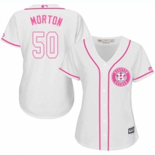 Women's Majestic Houston Astros #50 Charlie Morton Authentic White Fashion Cool Base MLB Jersey
