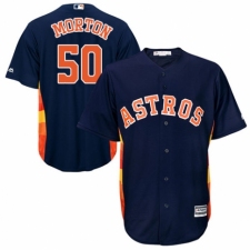 Youth Majestic Houston Astros #50 Charlie Morton Authentic Navy Blue Alternate Cool Base MLB Jersey