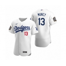 Men's Los Angeles Dodgers #13 Max Muncy Nike White 2020 World Series Authentic Jersey