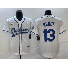 Men's Los Angeles Dodgers #13 Max Muncy White Cool Base Stitched Baseball Jersey1