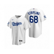 Men's Los Angeles Dodgers #68 Ross Stripling White 2020 World Series Champions Replica Jersey
