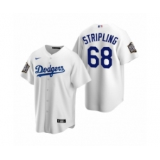 Men's Los Angeles Dodgers #68 Ross Stripling White 2020 World Series Replica Jersey