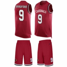 Men's Nike Arizona Cardinals #9 Sam Bradford Limited Red Tank Top Suit NFL Jersey