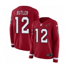 Women's Nike Arizona Cardinals #12 Brice Butler Limited Red Therma Long Sleeve NFL Jersey