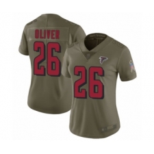 Women's Atlanta Falcons #26 Isaiah Oliver Limited Olive 2017 Salute to Service Football Jersey