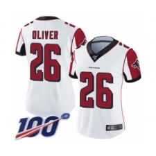 Women's Atlanta Falcons #26 Isaiah Oliver White Vapor Untouchable Limited Player 100th Season Football Jersey