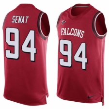Men's Nike Atlanta Falcons #94 Deadrin Senat Limited Red Player Name & Number Tank Top NFL Jersey