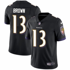 Men's Nike Baltimore Ravens #13 John Brown Black Alternate Vapor Untouchable Limited Player NFL Jersey