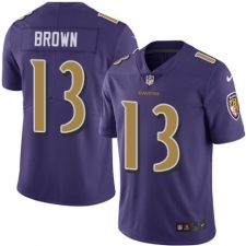 Men's Nike Baltimore Ravens #13 John Brown Elite Purple Rush Vapor Untouchable NFL Jersey