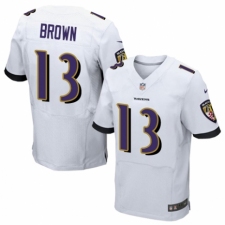 Men's Nike Baltimore Ravens #13 John Brown Elite White NFL Jersey