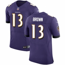 Men's Nike Baltimore Ravens #13 John Brown Purple Team Color Vapor Untouchable Elite Player NFL Jersey