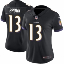 Women's Nike Baltimore Ravens #13 John Brown Black Alternate Vapor Untouchable Limited Player NFL Jersey