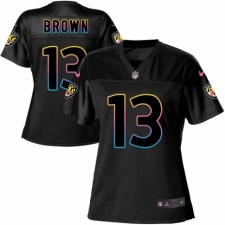 Women's Nike Baltimore Ravens #13 John Brown Game Black Fashion NFL Jersey