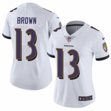 Women's Nike Baltimore Ravens #13 John Brown White Vapor Untouchable Elite Player NFL Jersey