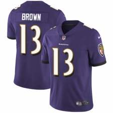 Youth Nike Baltimore Ravens #13 John Brown Purple Team Color Vapor Untouchable Limited Player NFL Jersey