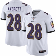 Men's Nike Baltimore Ravens #28 Anthony Averett White Vapor Untouchable Limited Player NFL Jersey