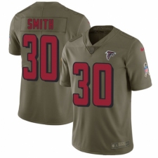 Men's Nike Atlanta Falcons #30 Ito Smith Limited Olive 2017 Salute to Service NFL Jersey