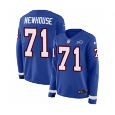 Women's Nike Buffalo Bills #71 Marshall Newhouse Limited Royal Blue Therma Long Sleeve NFL Jersey