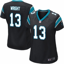 Women's Nike Carolina Panthers #13 Jarius Wright Game Black Team Color NFL Jersey