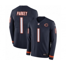 Men's Nike Chicago Bears #1 Cody Parkey Limited Navy Blue Therma Long Sleeve NFL Jersey