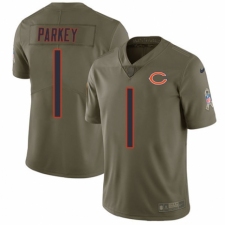 Men's Nike Chicago Bears #1 Cody Parkey Limited Olive 2017 Salute to Service NFL Jersey