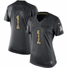 Women's Nike Chicago Bears #1 Cody Parkey Limited Black 2016 Salute to Service NFL Jersey