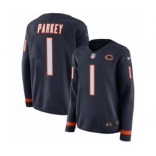 Women's Nike Chicago Bears #1 Cody Parkey Limited Navy Blue Therma Long Sleeve NFL Jersey