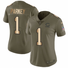 Women's Nike Chicago Bears #1 Cody Parkey Limited Olive/Gold 2017 Salute to Service NFL Jersey