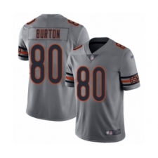Men's Chicago Bears #80 Trey Burton Limited Silver Inverted Legend Football Jersey