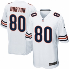Men's Nike Chicago Bears #80 Trey Burton Game White NFL Jersey