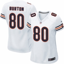 Women's Nike Chicago Bears #80 Trey Burton Game White NFL Jersey