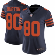 Women's Nike Chicago Bears #80 Trey Burton Navy Blue Alternate Vapor Untouchable Limited Player NFL Jersey