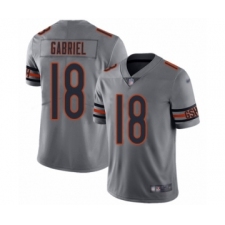 Men's Chicago Bears #18 Taylor Gabriel Limited Silver Inverted Legend Football Jersey