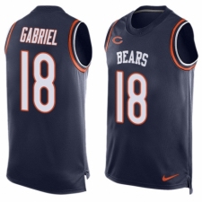Men's Nike Chicago Bears #18 Taylor Gabriel Limited Navy Blue Player Name & Number Tank Top NFL Jersey
