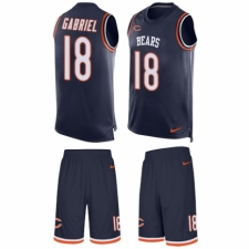 Men's Nike Chicago Bears #18 Taylor Gabriel Limited Navy Blue Tank Top Suit NFL Jersey