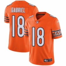 Men's Nike Chicago Bears #18 Taylor Gabriel Limited Orange Rush Vapor Untouchable NFL Jersey