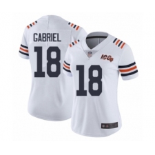 Women's Chicago Bears #18 Taylor Gabriel White 100th Season Limited Football Jersey