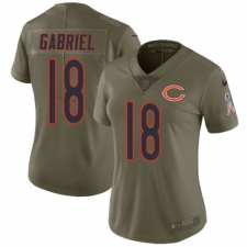 Women's Nike Chicago Bears #18 Taylor Gabriel Limited Olive 2017 Salute to Service NFL Jersey