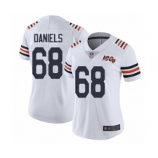 Women's Chicago Bears #68 James Daniels White 100th Season Limited Football Jersey
