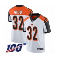 Men's Cincinnati Bengals #32 Mark Walton White Vapor Untouchable Limited Player 100th Season Football Jersey