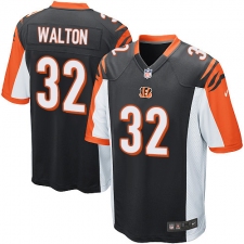 Men's Nike Cincinnati Bengals #32 Mark Walton Game Black Team Color NFL Jersey