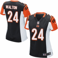 Women's Nike Cincinnati Bengals #24 Mark Walton Game Black Team Color NFL Jersey
