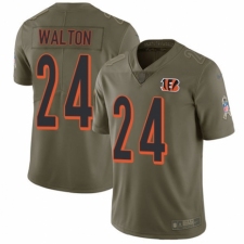 Youth Nike Cincinnati Bengals #24 Mark Walton Limited Olive 2017 Salute to Service NFL Jersey