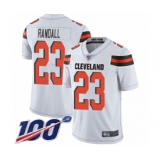 Men's Cleveland Browns #23 Damarious Randall White Vapor Untouchable Limited Player 100th Season Football Jersey