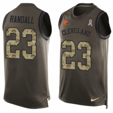Men's Nike Cleveland Browns #23 Damarious Randall Limited Green Salute to Service Tank Top NFL Jersey