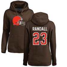 NFL Women's Nike Cleveland Browns #23 Damarious Randall Brown Name & Number Logo Pullover Hoodie