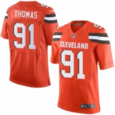 Men's Nike Cleveland Browns #91 Chad Thomas Elite Orange Alternate NFL Jersey
